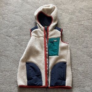 Boys LL Bean hooded fleece vest